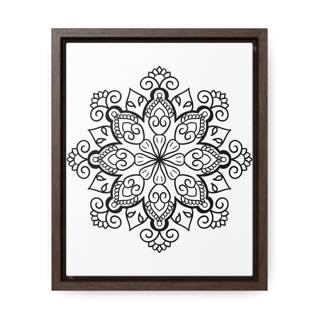 Mandala Handmade Art Gallery Canvas Wraps in Black and White