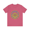 Colorful and detailed mandala design tee shirt, perfect for adding vibrancy to your wardrobe