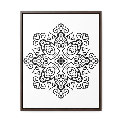 Mandala Handmade Art - Black & White Wall Art - Gallery Canvas Wraps, Vertical Frame 10