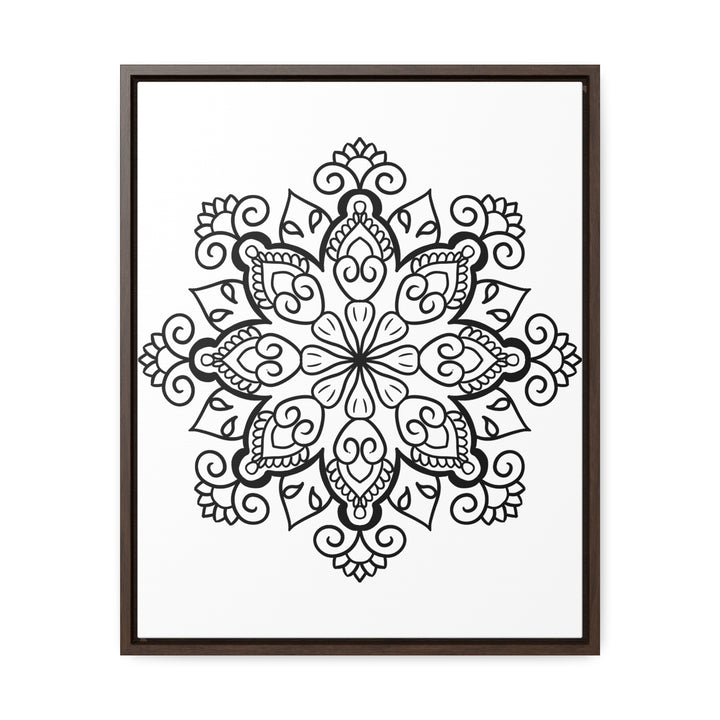 Mandala Handmade Art - Black & White Wall Art - Gallery Canvas Wraps, Vertical Frame 10