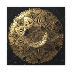 Golden Echo in the Void – Matte Stretched Canvas