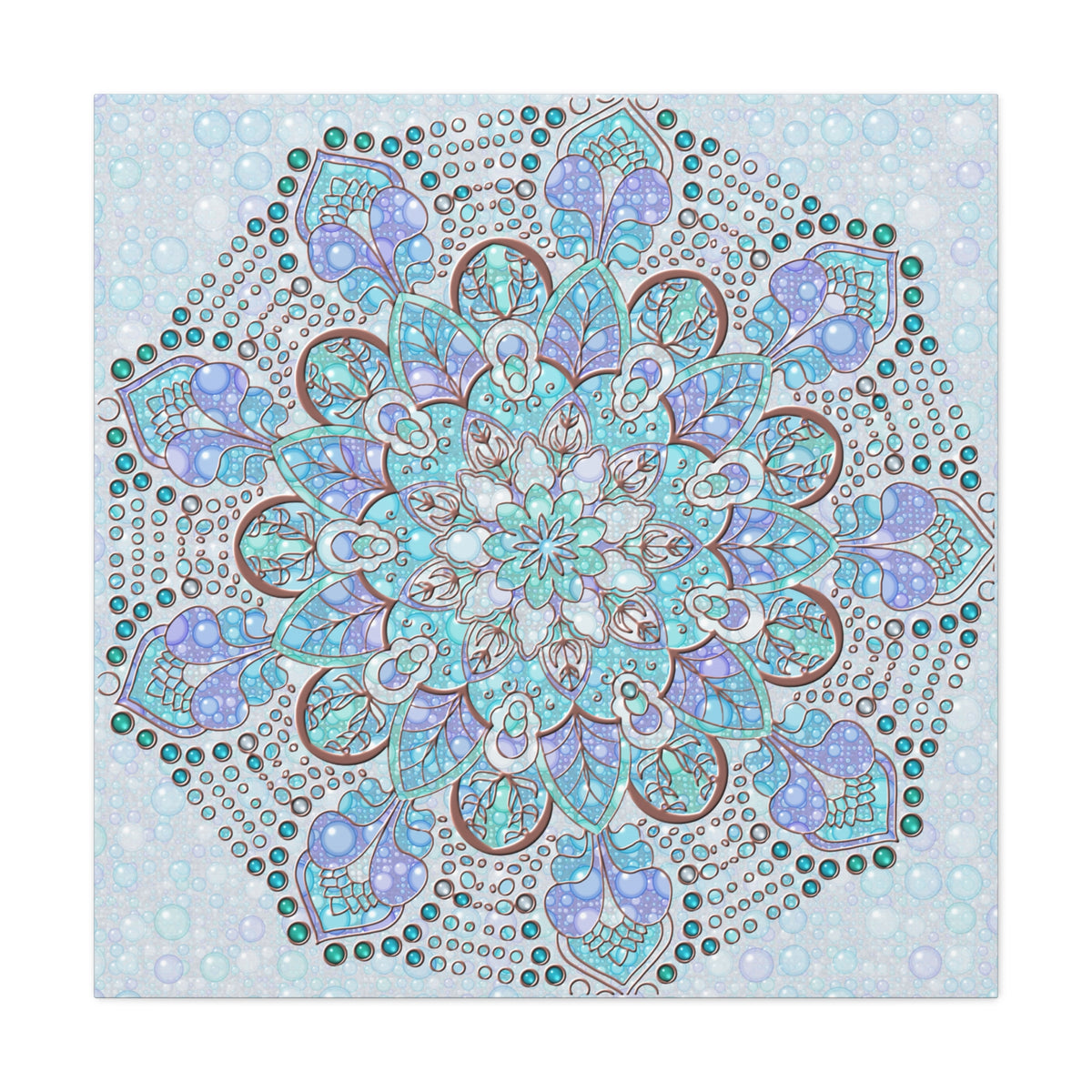 Mandala Canvas Wall Art – Blue and Purple Boho Meditation Decor