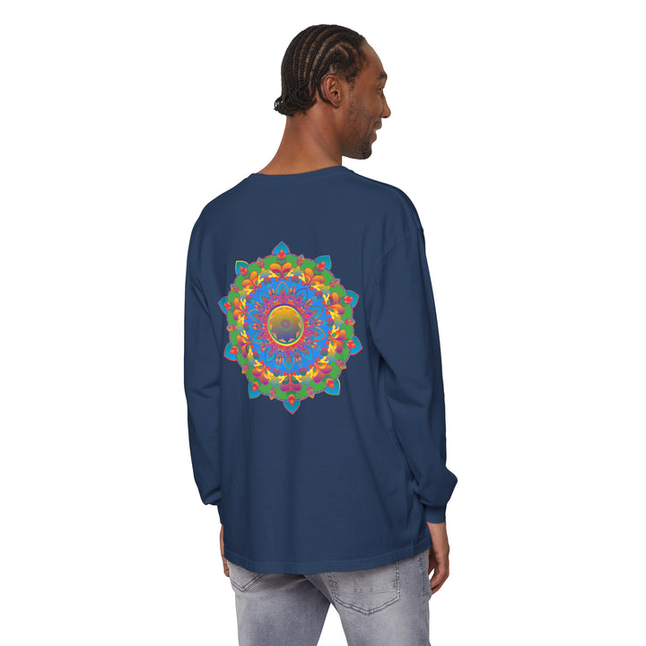 Long sleeve t-shirt with an ornate and intricate mandala design