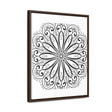 Handmade black and white mandala art displayed on gallery canvas wrap