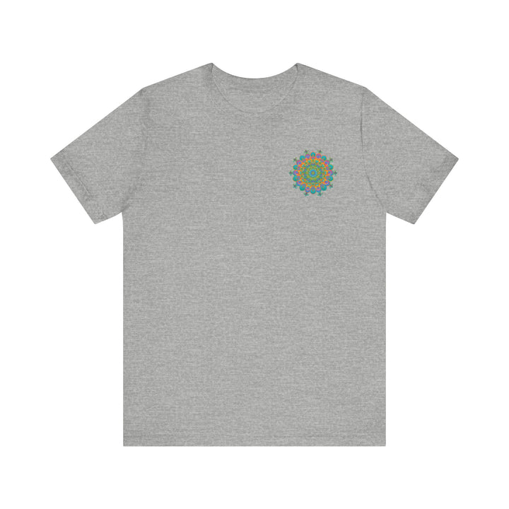 A colorful and intricate mandala design adorns this Vibrant Mandala Tee, symbolizing spiritual peace and harmony for a stylish and uplifting look