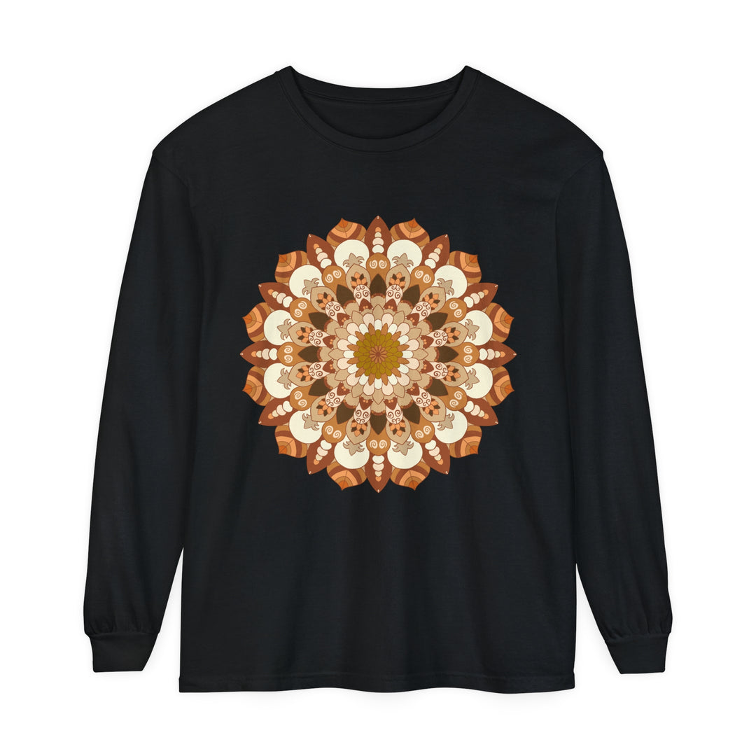 Intricate Mandala Unisex Long Sleeve T-Shirt featuring detailed mandala design in vibrant colors