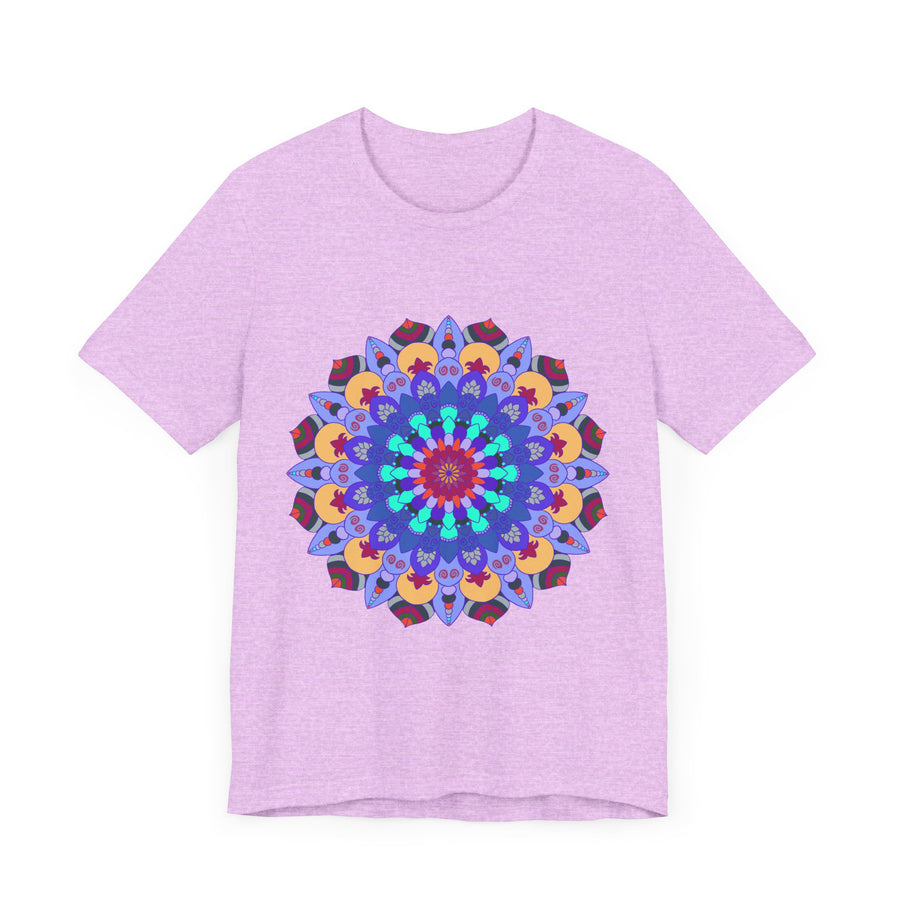 Vibrant Mandala Tee featuring colorful, intricate spiritual art design on a comfortable t-shirt