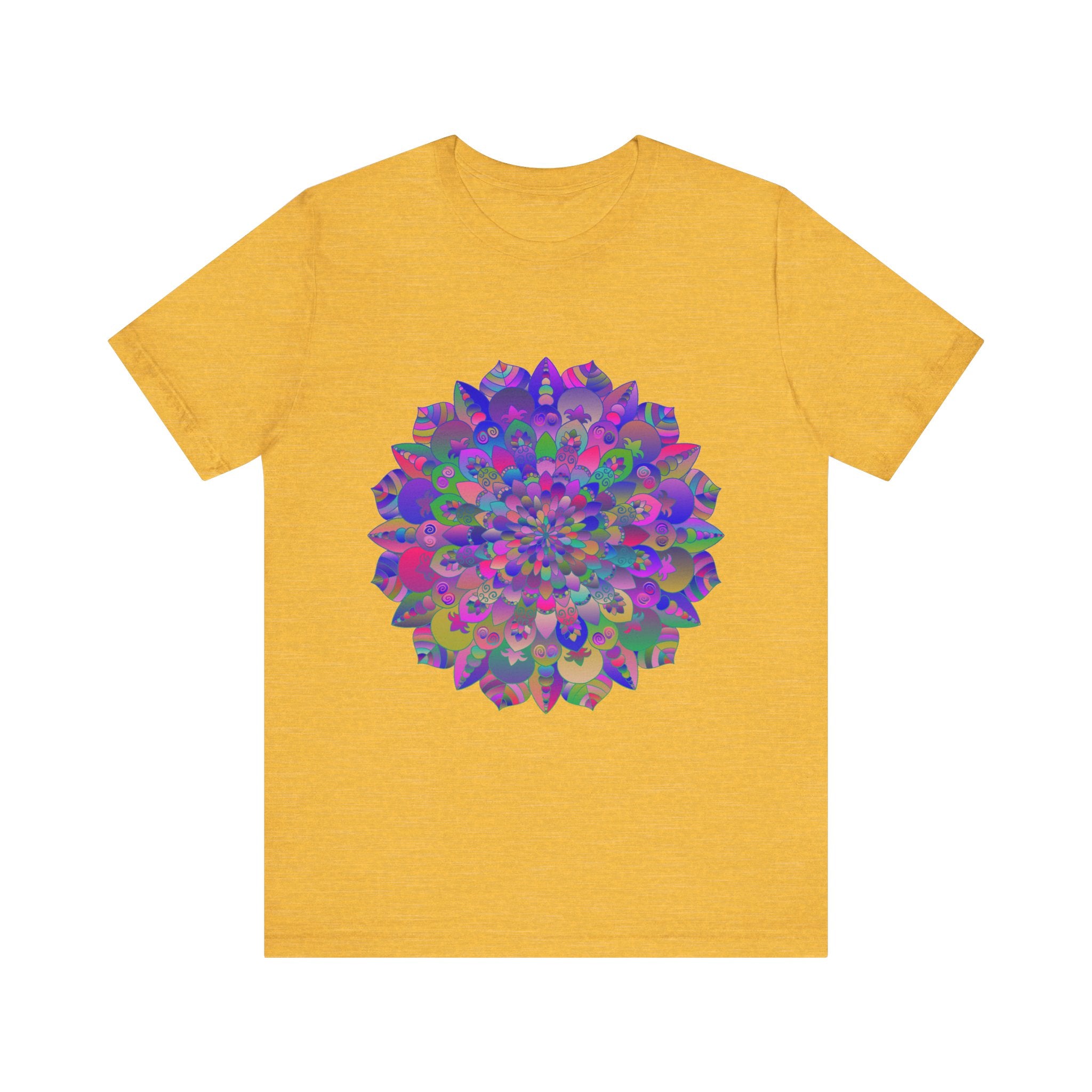 Vibrant Mandala T-Shirt featuring intricate spiritual art and colorful design