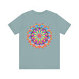Colorful Mandala Tee with Symbols of Peace and Harmony