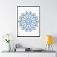 Handmade steel blue Mandala Design Wall Art on gallery canvas wraps
