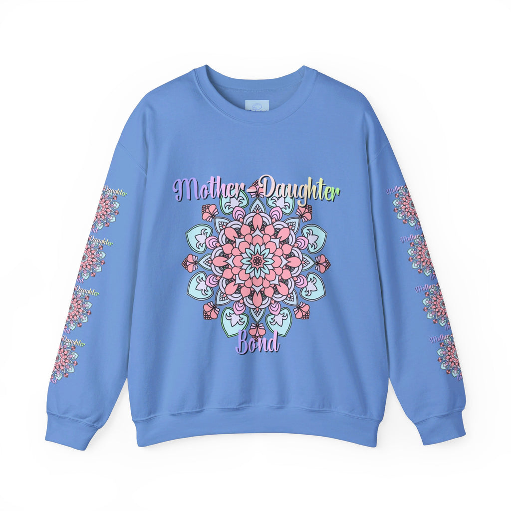 Unisex heavy blend crewneck sweatshirt with 'Mother-Daughter Bond' design, perfect birthday gift for mom, available in various sizes and colors