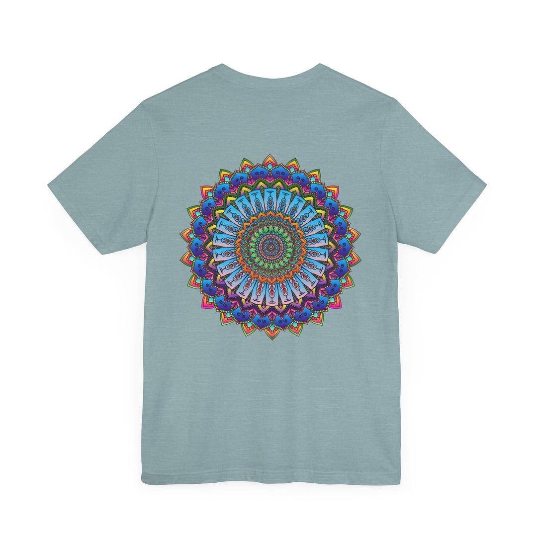 Vibrant Mandala Tee featuring intricate spiritual design promoting peace and harmony