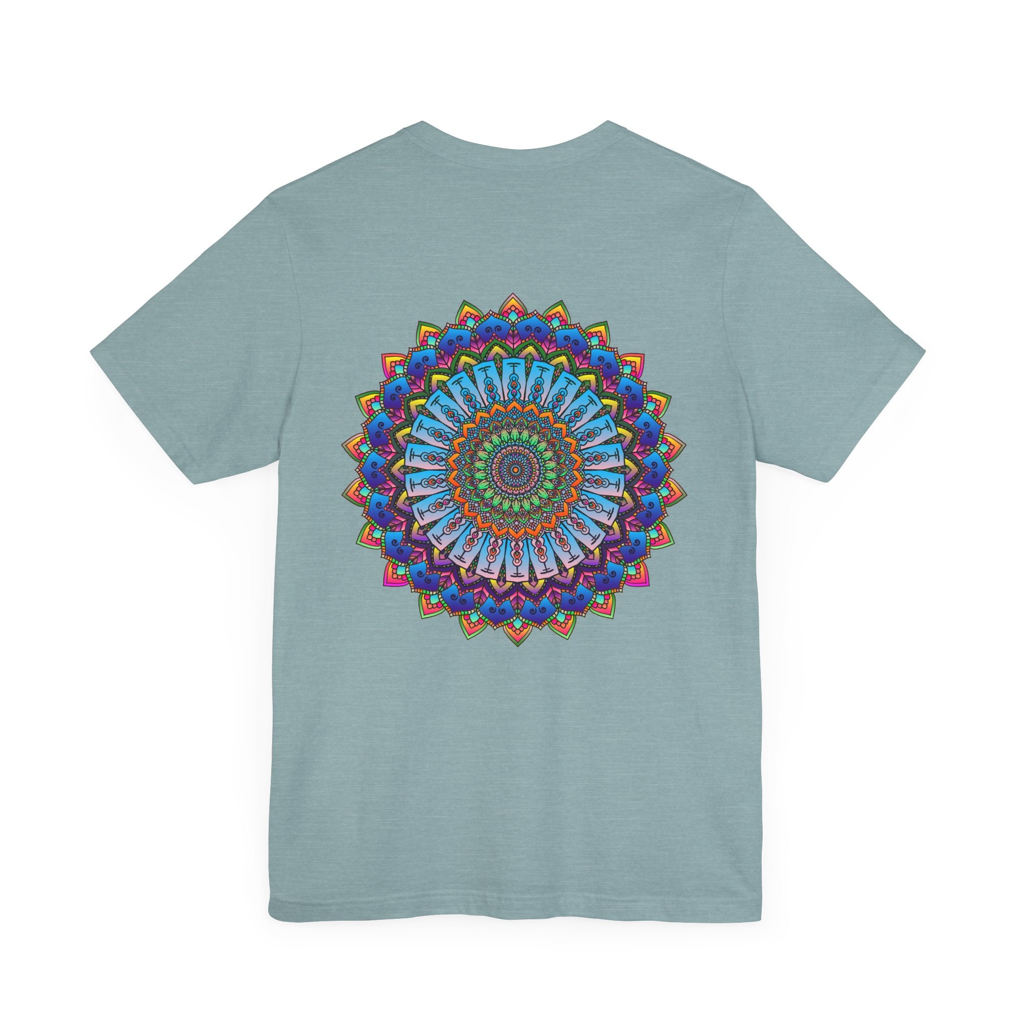 Vibrant Mandala Tee featuring intricate spiritual design promoting peace and harmony