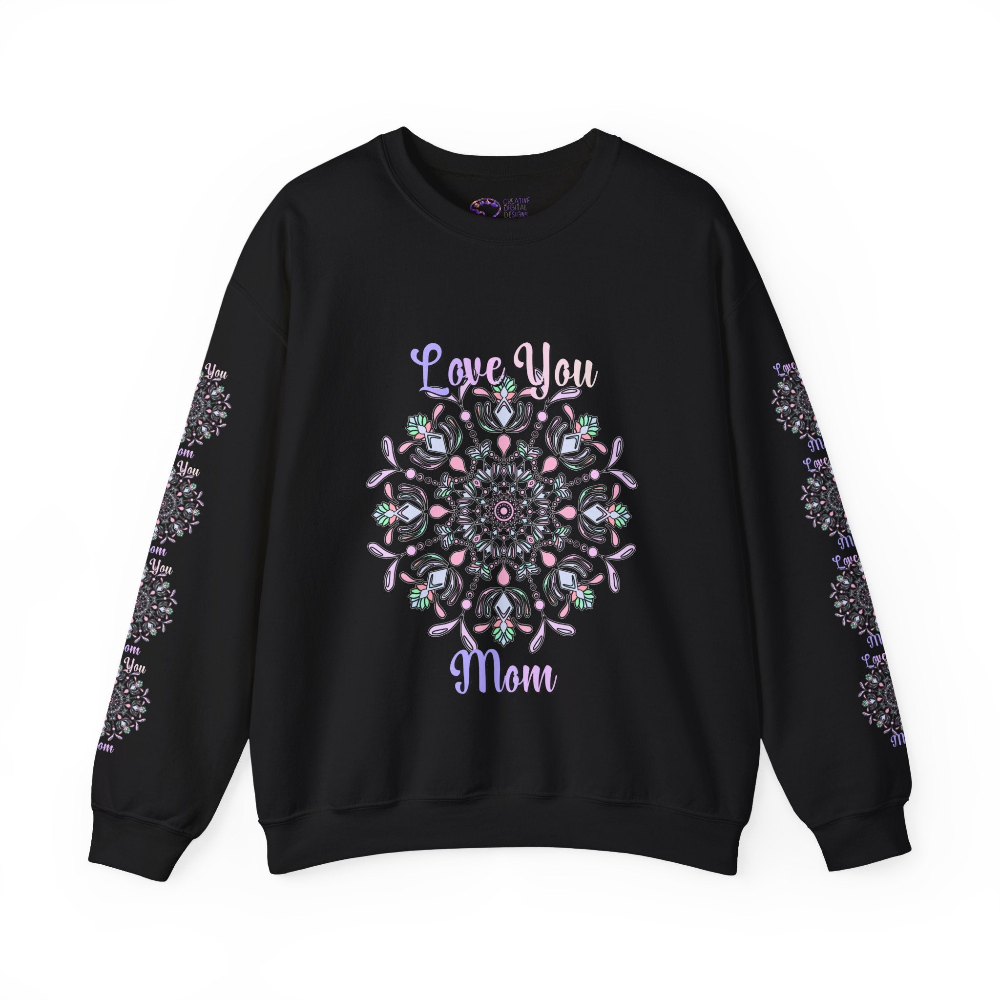 Mom Empowering Mandala Sweatshirt in Soft Pastel Hues
