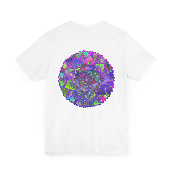 A colorful and intricate mandala tee with vibrant designs representing spiritual peace and harmony, perfect for expressing your inner tranquility and enlightenment