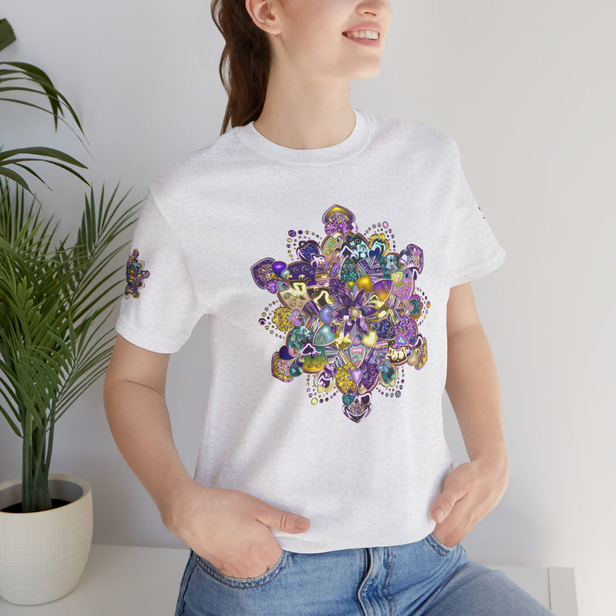 Unisex Floral Jewel Mandala T-Shirt