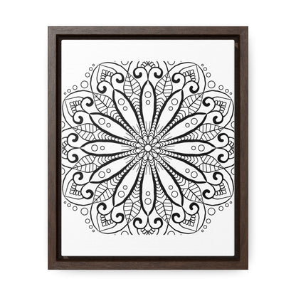 Handmade black and white mandala art on gallery canvas wraps