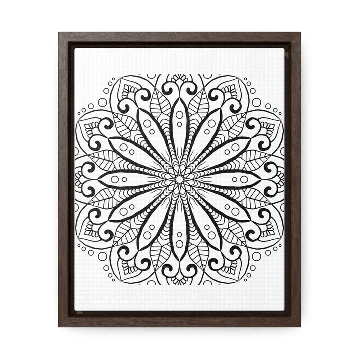 Handmade black and white mandala art on gallery canvas wraps