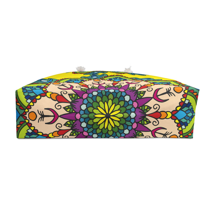 Bright Yellow Mandala Weekender Bag for Joyful Beach Escapes