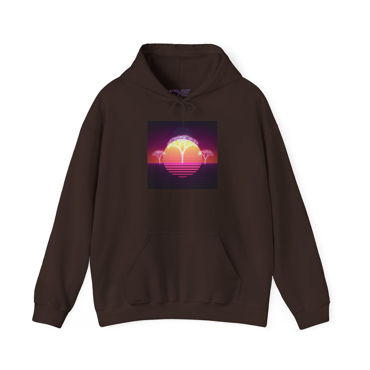 Felpa con cappuccio Retro Sunset Tree of Life