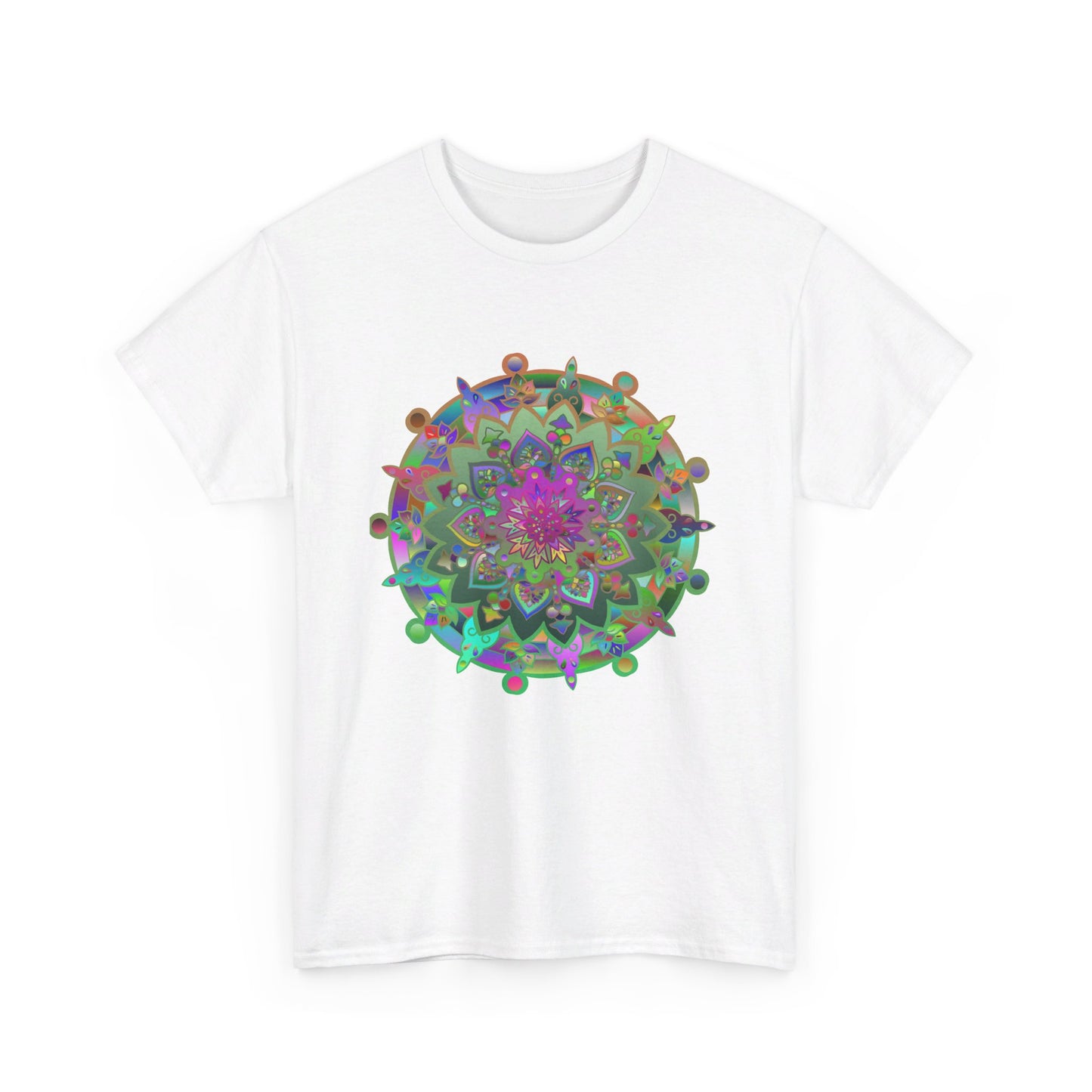 Mandala Art on Tshirt featuring a calming design for yoga and mindfulness enthusiasts - Unisex Heavy Cotton Tee