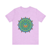 Psychedelic Mandala Tee - Vibrant Flower Design Alt Text 8