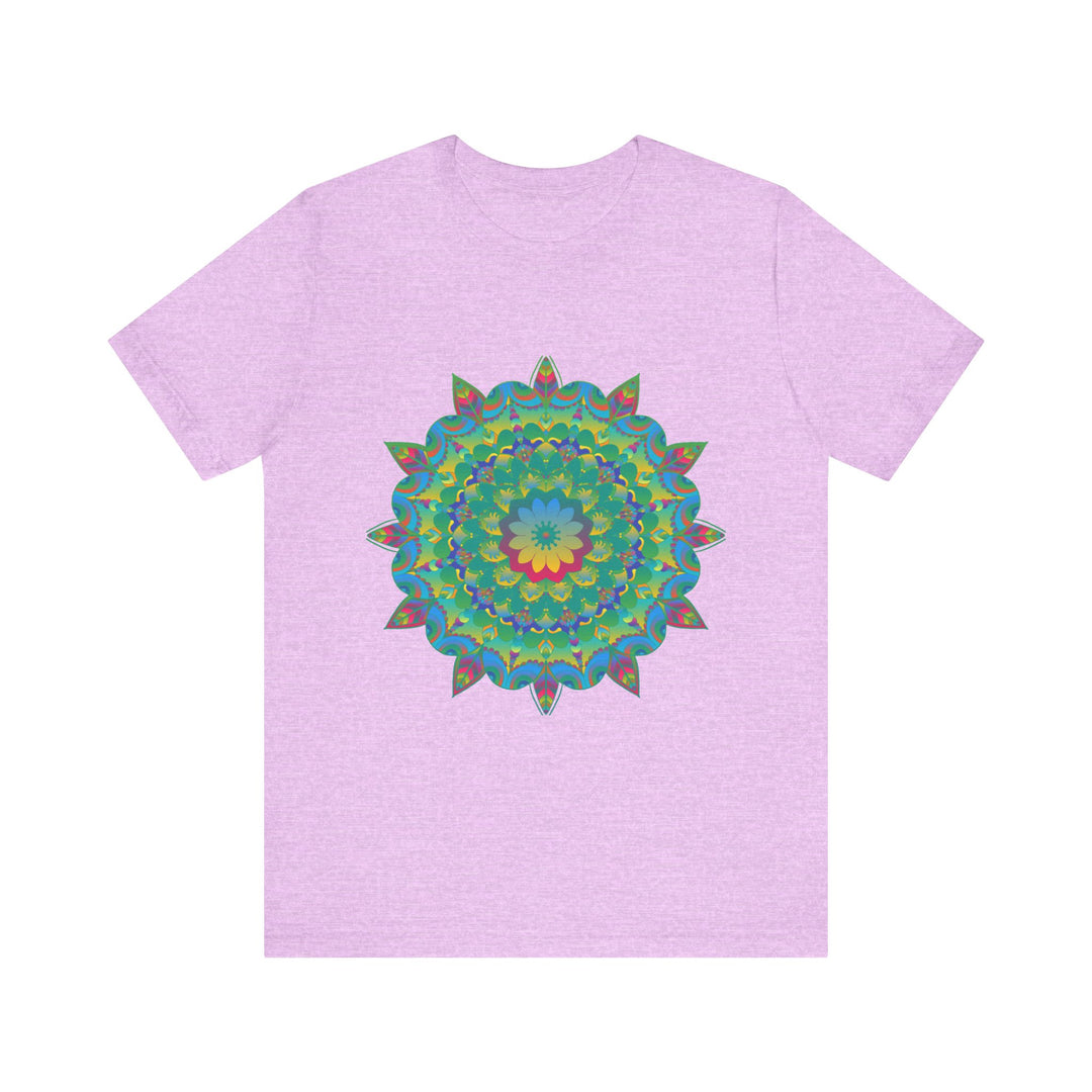 Psychedelic Mandala Tee - Vibrant Flower Design Alt Text 8