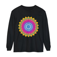 Colorful and intricate mandala design long sleeve t-shirt for all genders