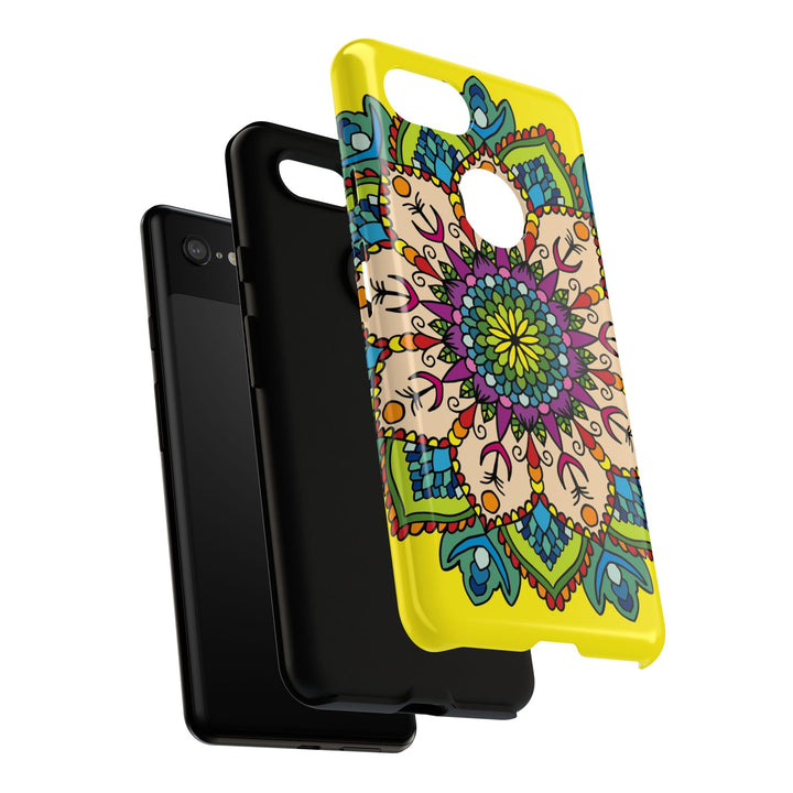 Intricate Floral Yellow Phone Case for Bold Protection and Style