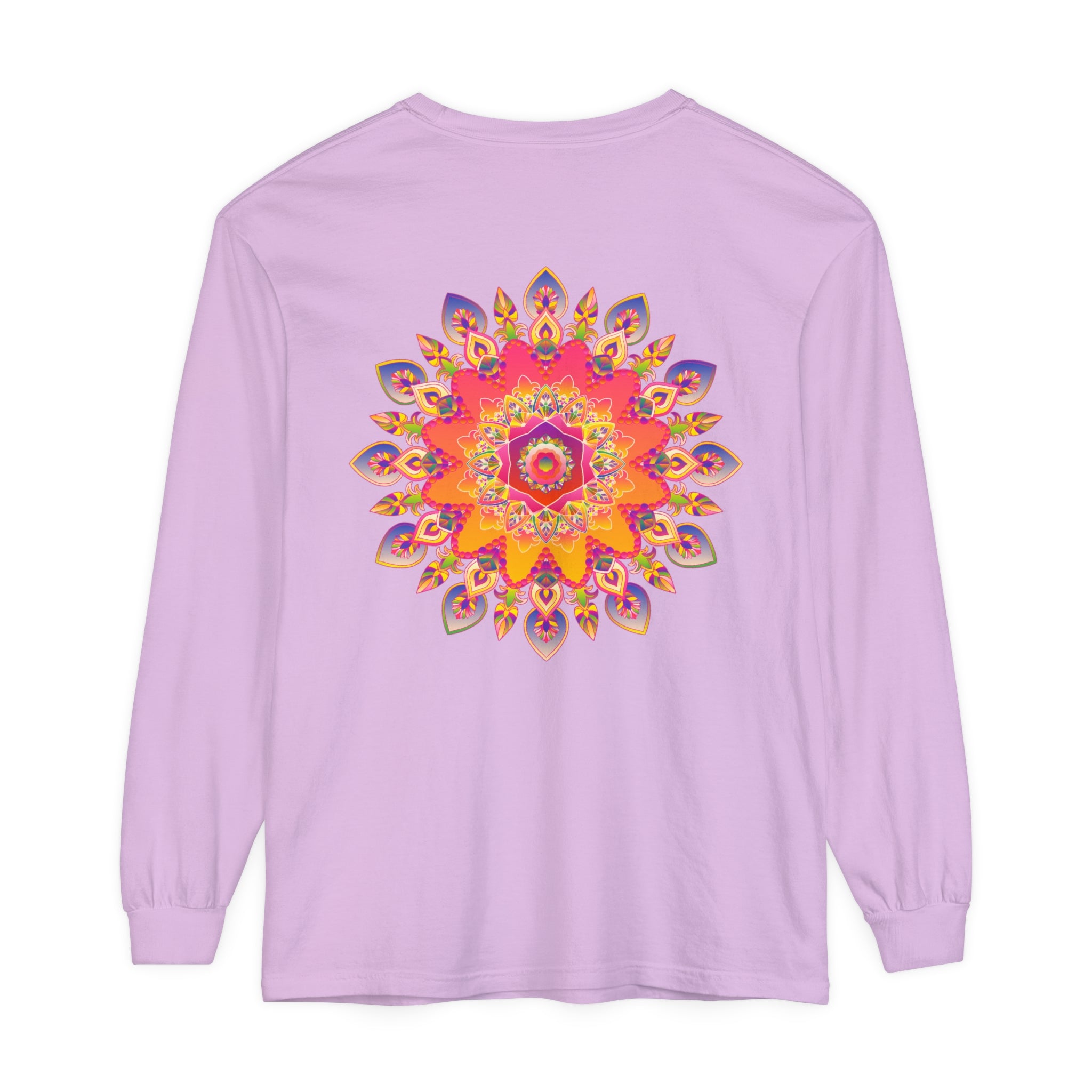 Colorful and intricately designed Vibrant Mandala Unisex Long Sleeve T-Shirt