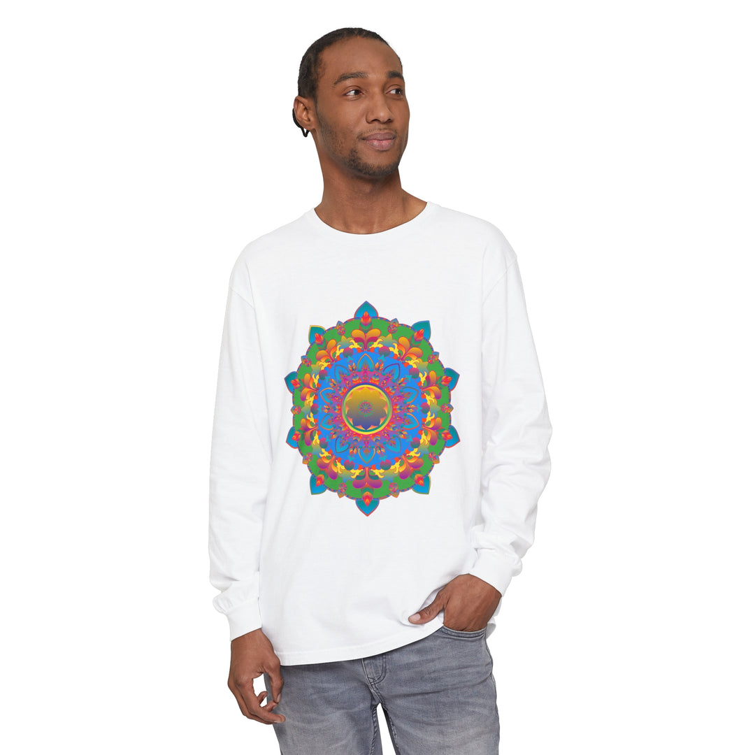 Intricate Mandala Long Sleeve T-Shirt with vibrant and detailed design