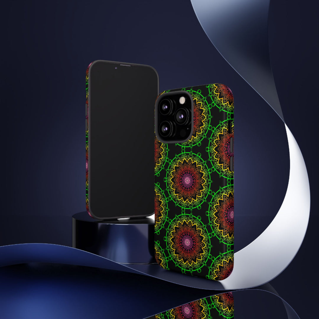 Artistic Mandala Phone Case with Bold Patterns and Modern Flair
