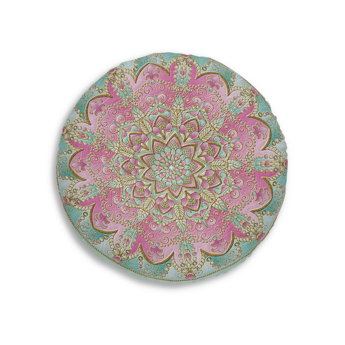Pink Mandala Tufted Floor Pillow