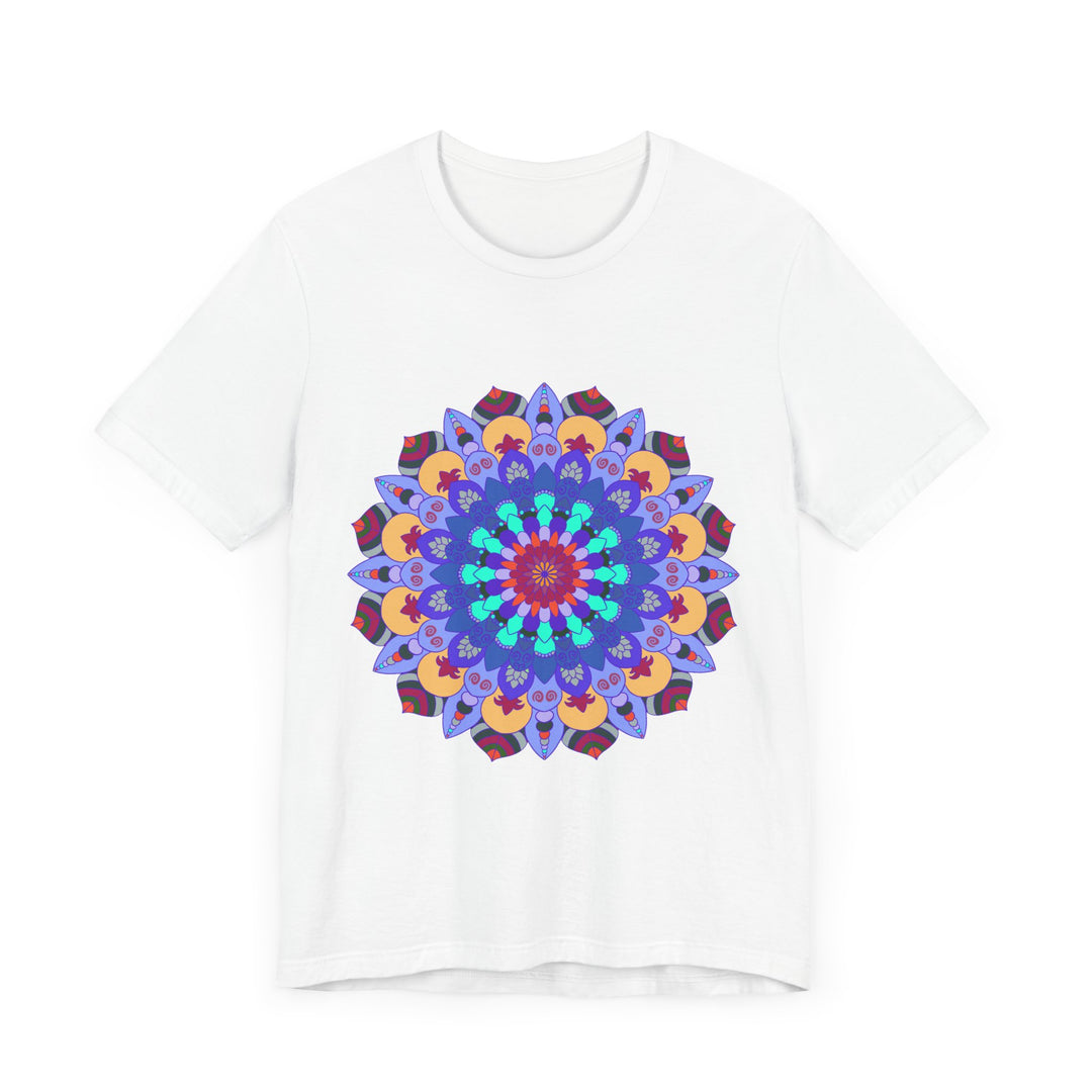 Vibrant Mandala Tee featuring colorful spiritual art, perfect for a unique and eye-catching wardrobe addition