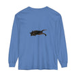 Long sleeve t-shirt with a cute sleeping black cat illustration