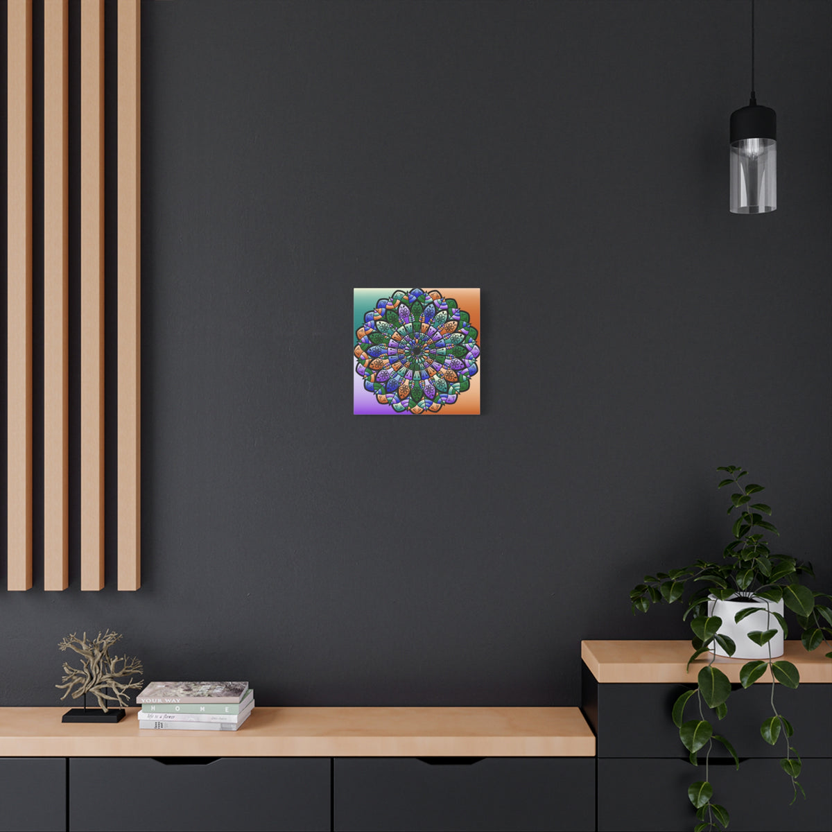Colorful Mandala Wall Canvas — Stretched Matte Art