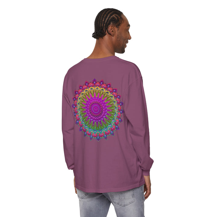 Vibrant Mandala Unisex Long Sleeve T-Shirt Bringing Vibrant and Energetic Vibes