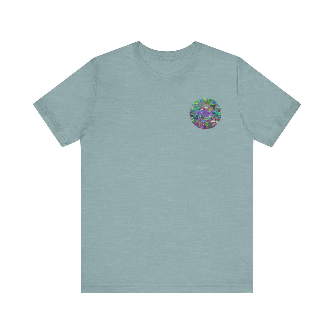 Vibrant Mandala T-Shirt with intricate spiritual design promoting peace and harmony