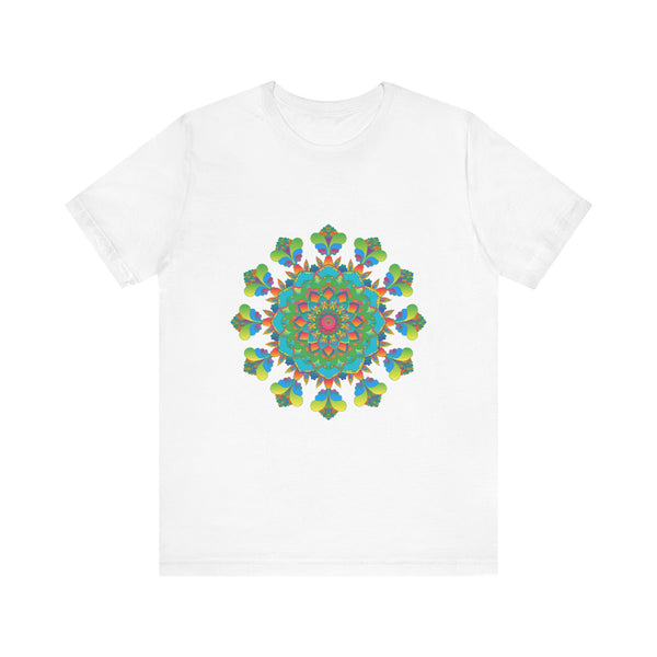 Colorful and vibrant Psychedelic Mandala Tie Dye T-Shirt with intricate design