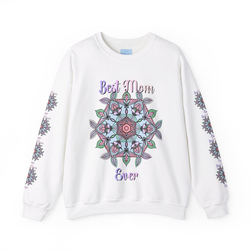 Cozy and stylish unisex crewneck sweatshirt with 'Best Mom Ever' design, perfect birthday gift for any mom