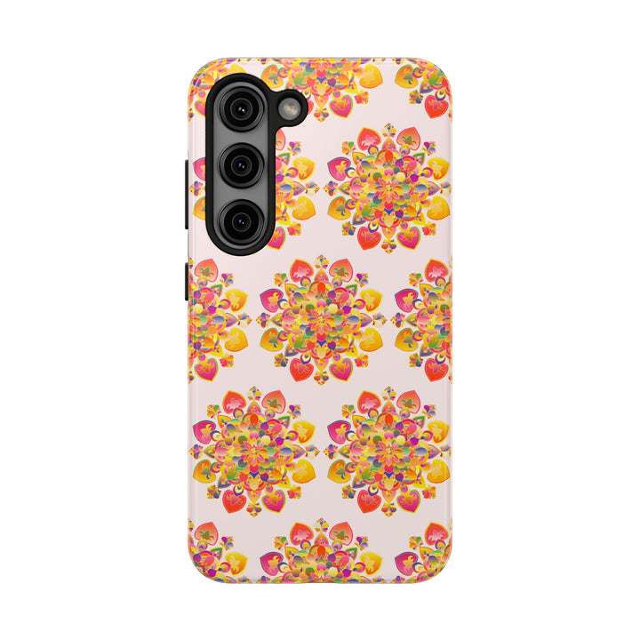 Phone Case - Hand-Drawn Mandala Art - Light Pink Long Description 100