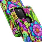 Floral Fantasy iPhone and Google Pixel Case in Bright Green Palette
