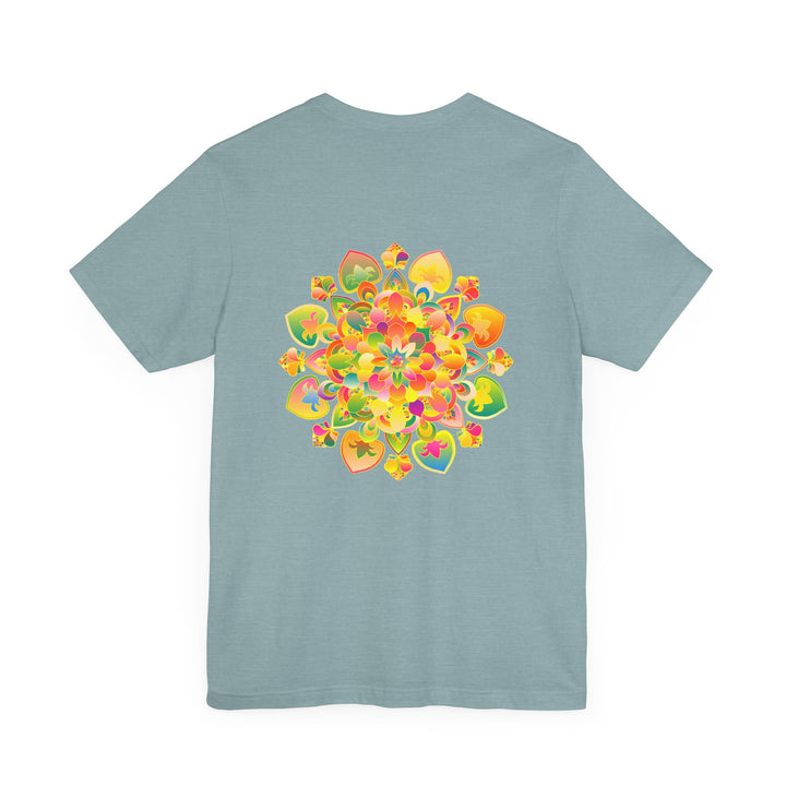 Vibrant Mandala Tee featuring intricate spiritual design for peace and harmony