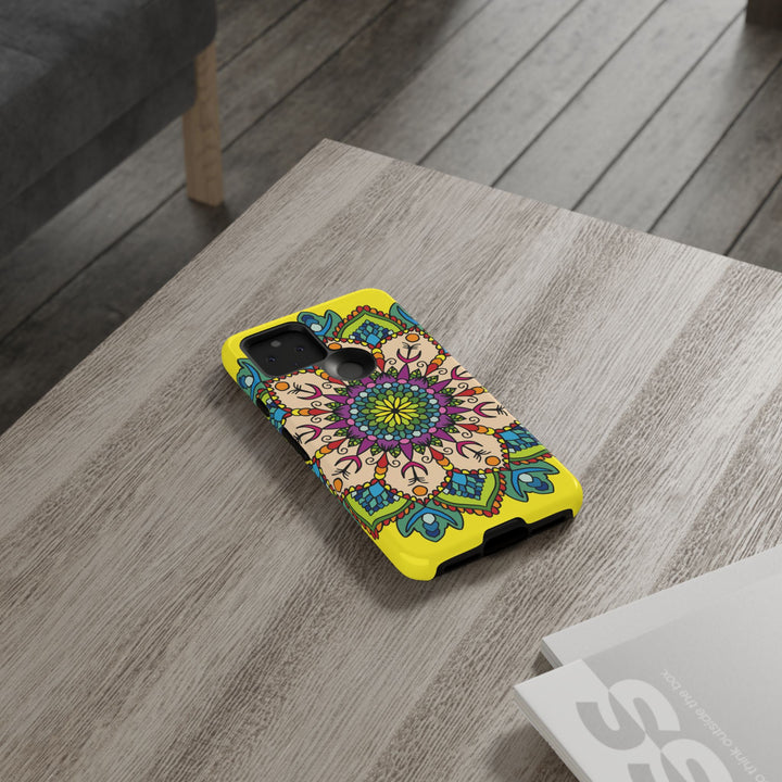 Intricate Floral Yellow Phone Case for Bold Protection and Style