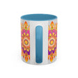 Beautiful mandala art mug with vibrant and intricate floral design