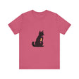 Black Cat Mystery Abstract T-Shirt with intricate design and dark, enigmatic appeal