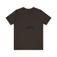 A black cat with glowing eyes and a mysterious aura, featured on a spooky and cool mystery t-shirt