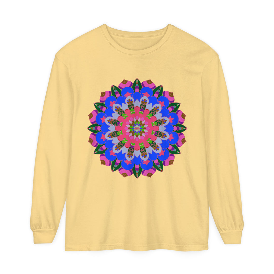 Colorful Mandala Long Sleeve T-Shirt for Boho Style