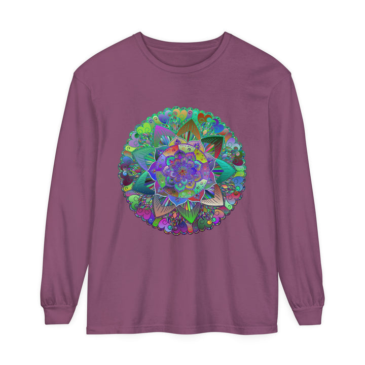 Colorful and intricate mandala design long sleeve t-shirt for men and women