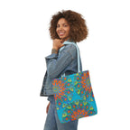 Canvas Tote Bag in Bright Tropical Colors for Summer Fun